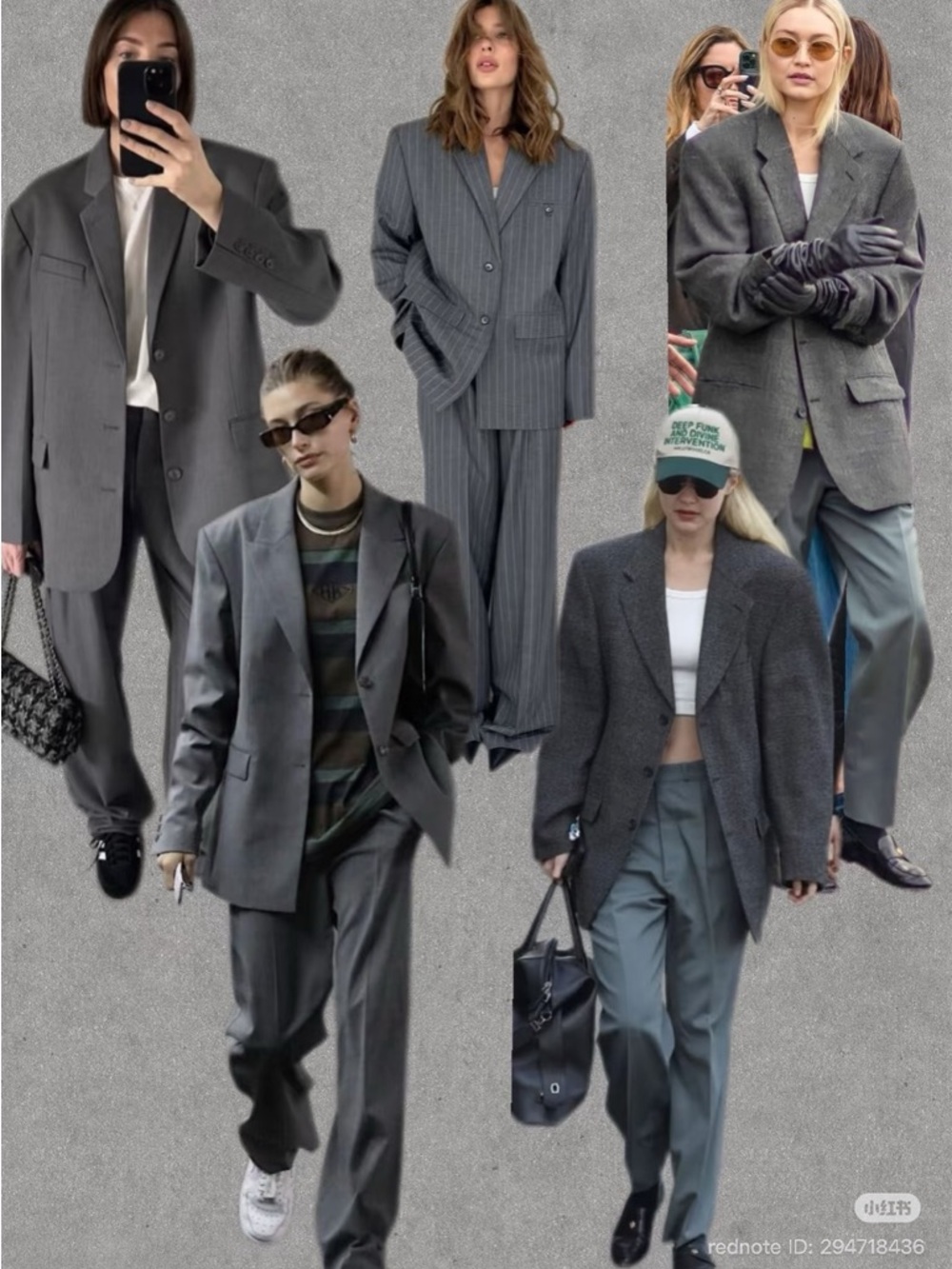 Oversized Gray Tailored Blazer - Women's Sleek Suit Jacket